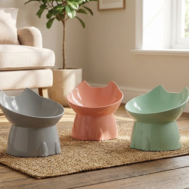 Bol Surélevé Confort+ pour Chat – Anti-Vomi, Anti-Basculement & Protection du Cou