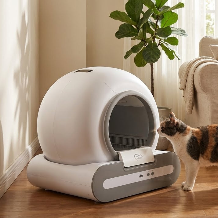 Litière Automatique Connectée pour Chat – Auto-Nettoyante, Contrôle via App